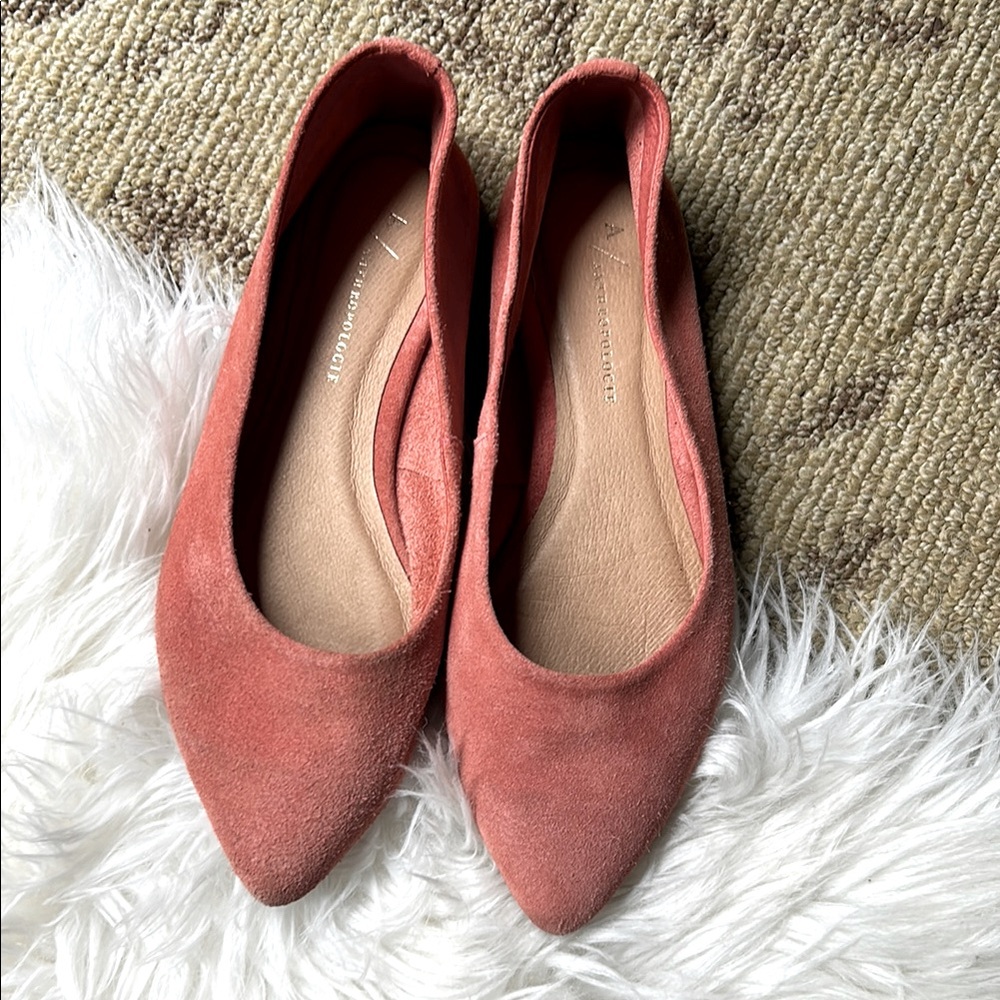 ANTHROPOLOGIE pointed pink flats
